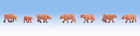 44252 Noch Scale Brown Cows Set Of Painted Animals