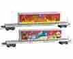 52400150 Micro-trains Line Mtl Z Scale Ringling Bros Flat Cars With Containers 695140055395