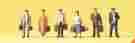 88540 Preiser Z Scale Gauge Six Walking Passengers Most With Luggage Figures