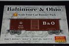 99400024 Mtl Scale Baltimore Ohio Single Door Boxcar Car Runner Pack