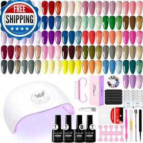 Arcweisso B0gdy1h9ms Gel Nail Polish Kit Uv Light 36 Colors Set Base And