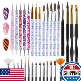 Artdone B09787v4m9 31pcs Nail Art Brushes Tool Set Dotting Tools Dust