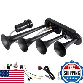 Banhao B0cy7y198k Air Horn 4-tube Train Truck Horns 4 Trumpet Kit For