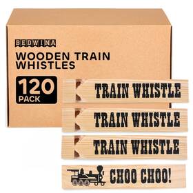 Bedwina 850068114184 Wooden Train Whistles Pack Of 120 - Wood Whistle For Kids Part