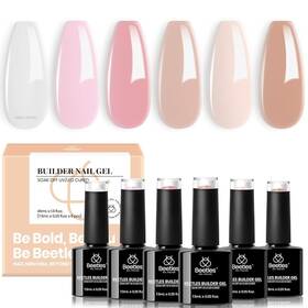 B0c4dsm5md Beetles Gel Polish Builder Set-sheer Luck 6 Colors 8 In 1 Building And Strengthening