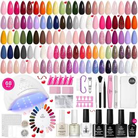 B0ch34kjlg Beetles Gel Polish Nail Kit With Uv Light - 68pcs 35 Colors Salon Quality