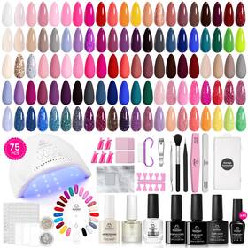 B0ch3bl57d Beetles Gel Polish Nail Kit Uv Light 45 Colors 75pcs - Salon Quality Manicure
