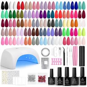 B0cl4rwbyr Beetles Gel Polish Nail Kit - 80pcs 55 Colors Uv Light Art Tools