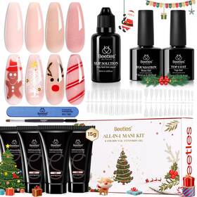 B0d97zyhls Beetles Gel Polish Christmas Limited 4-color Poly Nail Extension Kit With Base And Top Co