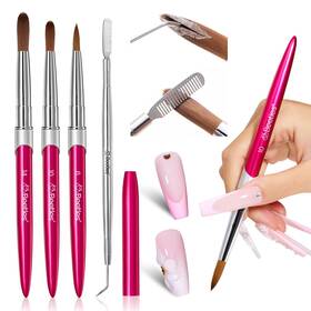 B0dhgtjhh3 Beetles Gel Polish Acrylic Nail Brush Set - 3pcs Sizes 6/10/14 Kolinsky Art Brushes