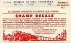 Champl166 Champ Decals Scale Modern Gothic White Letter Number Champl166 Champ Decals Scale Modern Gothic White Letter Number