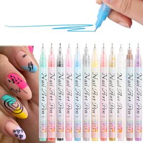 B0cbj9c55c Fcozpjk Nail Art Graffiti Pen Set 12 Waterproof Painting Markers For Detailed Desi