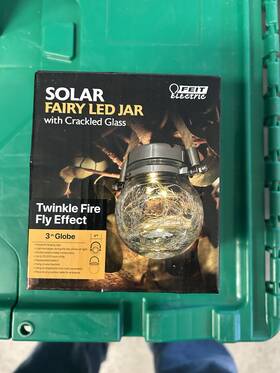 Globe3 Feit Electric Co Globe3/sol/led 3 Inch Glass Crackle Jar Hanging Lantern Clear Pack Of C7