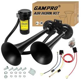 B0dn4tfsrh Gampro Upgrade 150db 12v Air Horn Kit Chrome Zinc Dual Trumpet Compressor