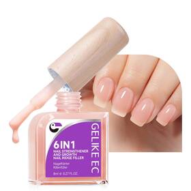 Gelike Ec B0dsmxc88c Nail Strengthener Protein Pink 6-in-1 Natural Hardener For Damaged Nails