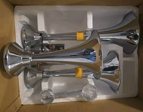 69991 Gg Grand General Chrome Heavy Duty 12/24v Train Horn With Triple Brass