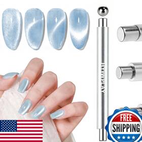 Hywwpflay B0fnlhzrkh 1pcs Silver Cat Eye Magnet For Nails Round Nail Magnetic