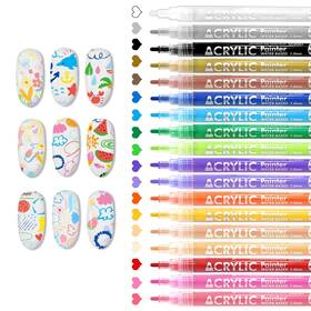 B0fvdxryrz Ionsgako 18 Colors Nail Art Pens Set Polish Drawing Graffiti Quick-dry Wate