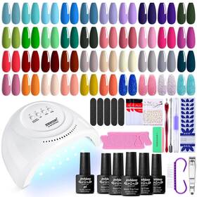 B09m9l6zg7 Jewhiteny 45pcs Gel Nail Polish Kit Uv Led Lamp 40 Colors Salon/home Manicure