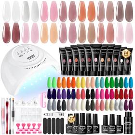 B0c6lyby59 Jewhiteny 14 Colors Poly Gel Nail Kit 27 Polish With U V Lig