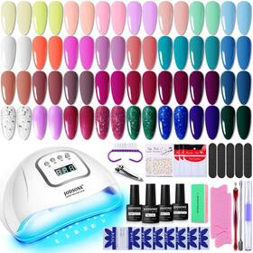 B09mkl1kf9 Jodsone 32-color Gel Nail Polish Kit With Uv Light Manicure Tools Salon/home D