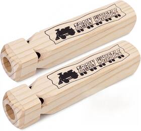 Lovestown Hlt0469 2pcs Kids Wooden Train Whistles Whistle 4-tone 7.3 Inch Toy Wood Wh