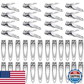 Natzerat B0c5j2wkjv 50-pack Stainless Steel Nail Clipper Set Bulk - Portable And Sharp