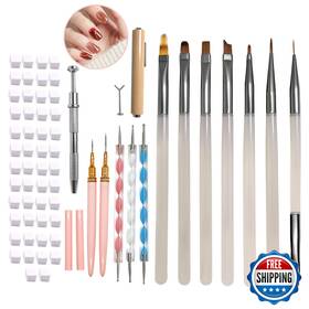 Neutechno B0g8kfhbpr 65pcs Nail Art Tools Set Professional 7pcs Brushes And 2pcs