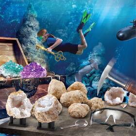 No 843479123784 Mindblown Geode Crystal Excavation Kit 14-piece Geology Stem Set For