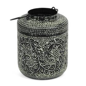 105745 Noble House Decorative Lantern 15 Inch Wall-mounted Iron In Green Patina And Black
