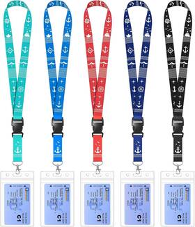 Bl0915 Nobrand 5 Pack Lanyard With Waterproof Id Badge Holders For Cruise Ship Cards