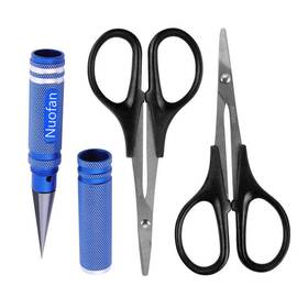 Nuofan B08nws2p7p 0-14mm Rc Body Reamer Hole Puncher And Curved Scissors Straight