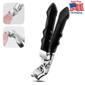Qifind B0ddpbznwz Black Long Handle Non-slip Toenail Clippers For Seniors Thick Nails Heavy Duty