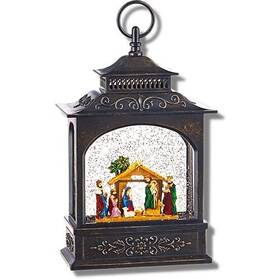 3740512 Raz Imports Nativity Bronze Christmas Water Lantern 11 Inch