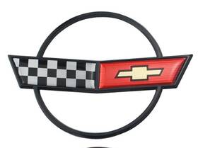 Reixs 345z171du-2176 1pc C4 Corvette Front Nose Hood Emblem 3d Badge Cross Flag Fits For 84 Throug