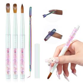 B0f6nc4hxg Saviland Kolinsky Acrylic Nail Brush Set - Sizes 6 10 14 Professional Quality