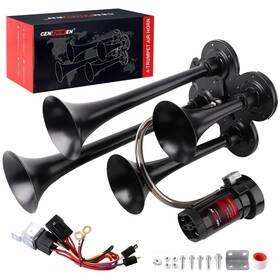Shengwang Kx-1014 Cenzhiwen Train Horn Kit 4 Trumpet Metal Air Horns 12v 150db Ultra Loud