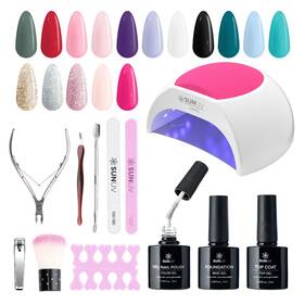 Sunuv B0d146sjqf Gel Nail Polish Kit Uv Light For Nails Sun2c 16 Colors Sets