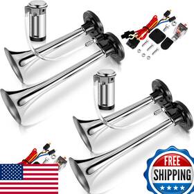 Tallew B0b48x436g 2 Pack 12v 150 Db Loud Air Horn Kit For Truck Boats Car Compressor