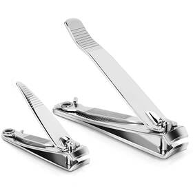 Tranchou B0bd4hbjzy Nail Clippers Stainless Steel Curved Blades With File Large Small Set