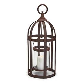 Twos Company 53858 Ironworks Vintage Lantern - Iron/glass