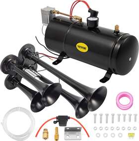 Vevor Train Horns 3l Air Horn Kit Truck 12v Trumpet Car Compressor For Loud Boat
