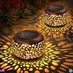 Tll004 Visit The Bonlion Store 2-pack Waterproof Solar Lanterns - Vintage Metal Table Lights For Indoor/outdoor