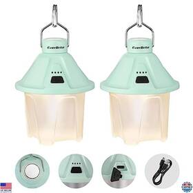Visit The Everbrite Store E041043ae 450lm Rechargeable Camping Lanterns - Usb C Magnetic 5 Modes 2 Pack