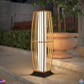 631.0372.000.001 Visit The Grand Patio Store Large Taurus Solar Wicker Lantern - Waterproof Boho Outdoor Lamp