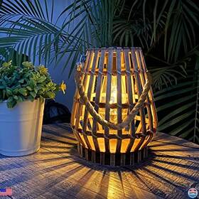 Cs00124 Visit The Herjiatk Store 1 Solar-powered Waterproof Bamboo Hanging Lantern With Edison Bulb For Patio &