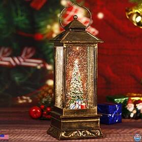 Dsf-46fd Visit The Holyhom Store Musical Snow Globe Lantern With Glitter - Illuminated Christmas Tree Decoration