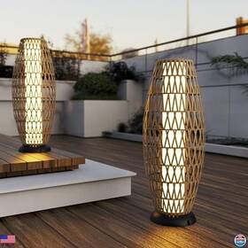Tv07wk73-240523 Visit The Lebenliebe Store Extra-large Solar-powered Outdoor Lantern - Water-resistant Wicker Floor Lamp