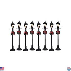 64500 Visit The Lemax Store Christmas Village Set Of 8 Battery-operated Gas Lantern Street Lamps