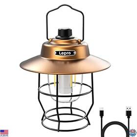 Pr330039 Visit The Lepro Store Vintage Rechargeable Led Camping Lantern - Retro Dimmable Power Bank